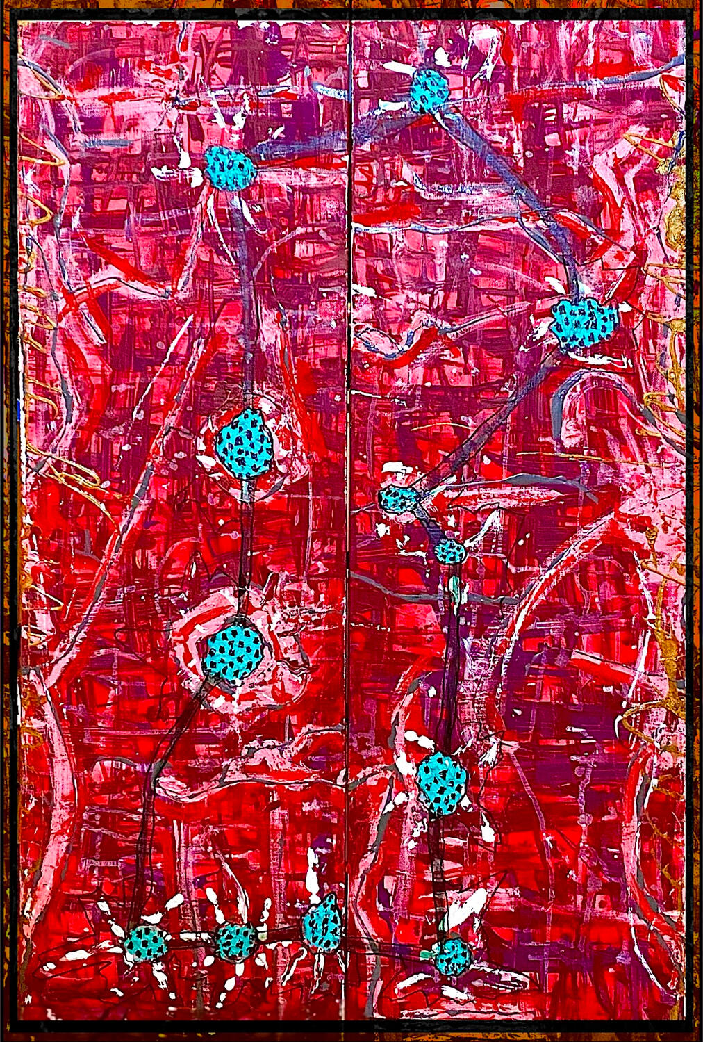 Red Abstract Split 1