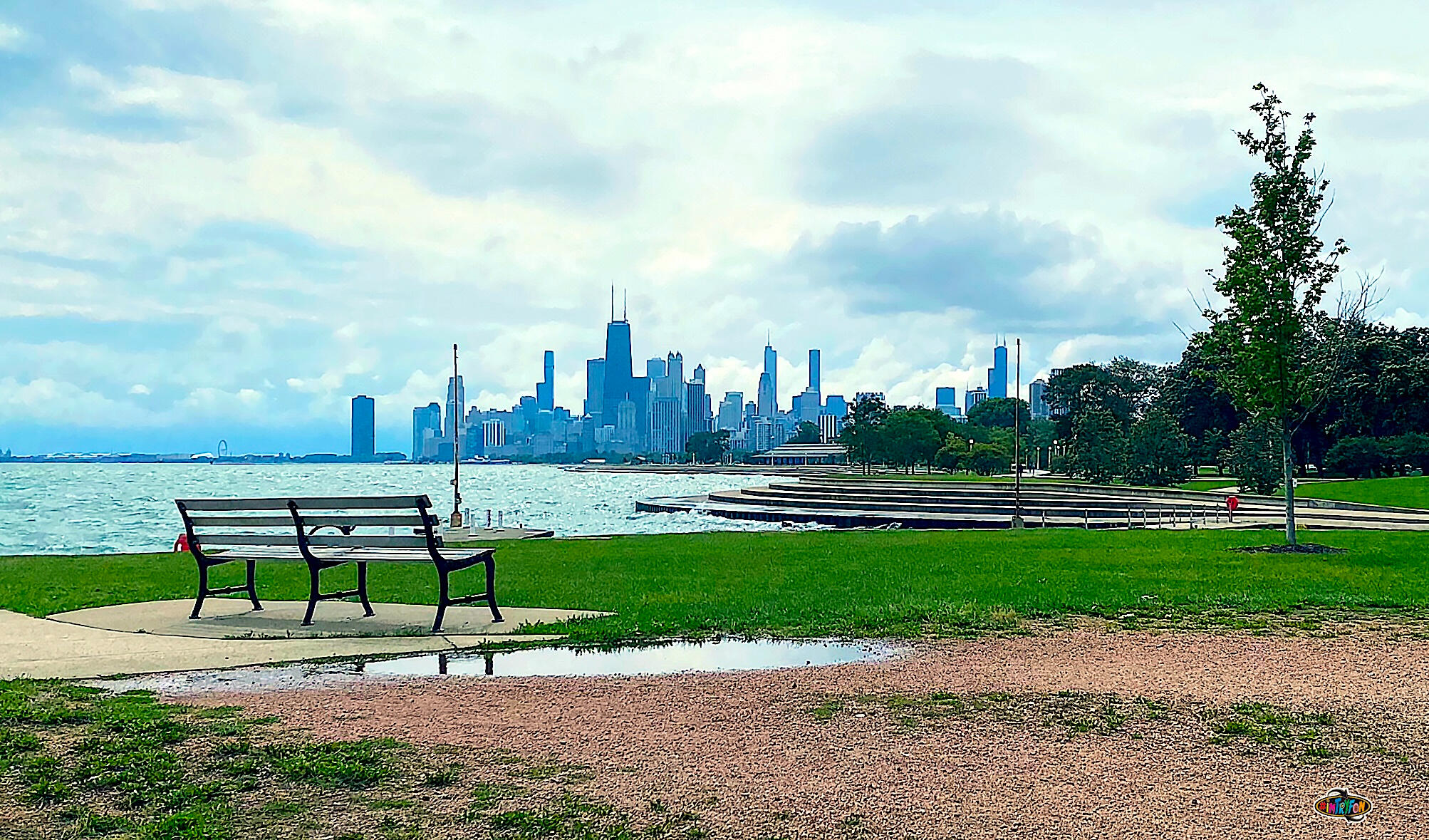 Chicago Skyline Bench - Spring